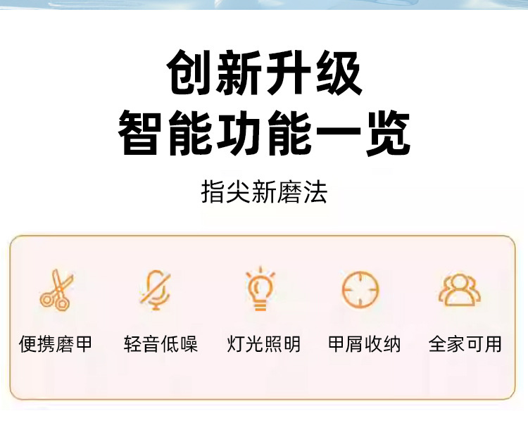 电动指甲刀修剪磨甲器刀钳USB可充电便携家用儿童老人通用防夹肉详情2