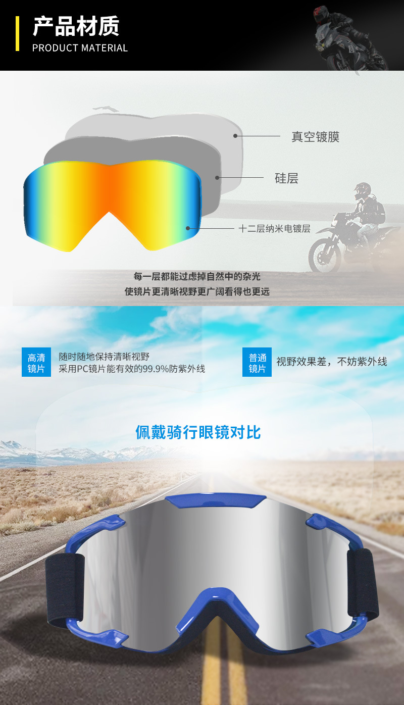 新款滑雪镜双层防风防雾滑雪镜户外滑雪登山骑行护目镜球面大视野详情8