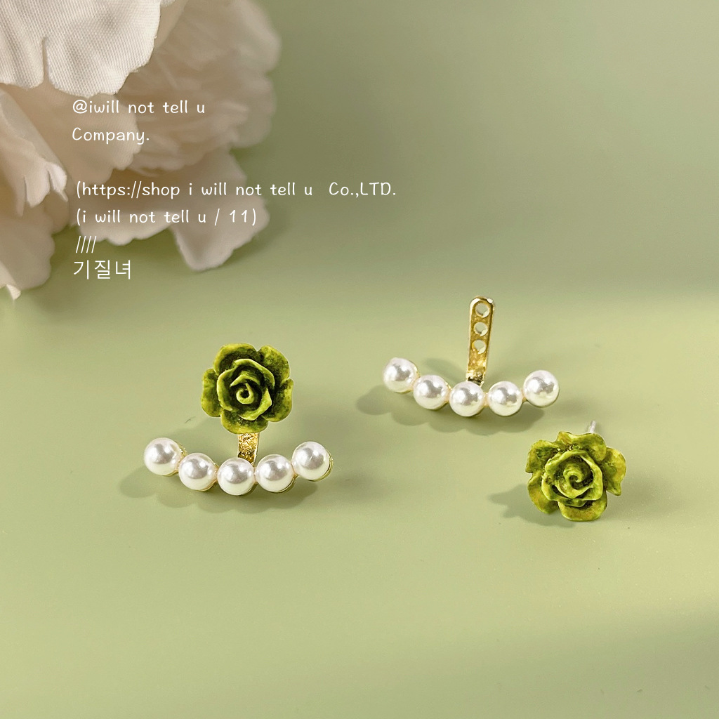 Forest-themed fresh and delicate ~925 silver needle, a pair of pearl flower stud earrings plated with 14K gentle earrings and earring accessories pic 4
