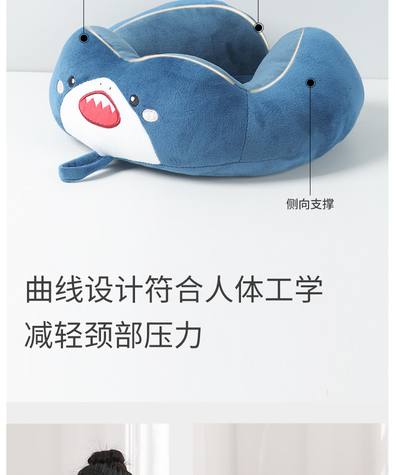 卡通pp棉u型枕精品刺绣柔软pp棉填充可爱u型枕午休枕详情5
