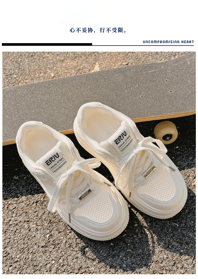 夏季女鞋2025新款网面透气厚底增高小白鞋女百搭休闲时尚运动板鞋详情8