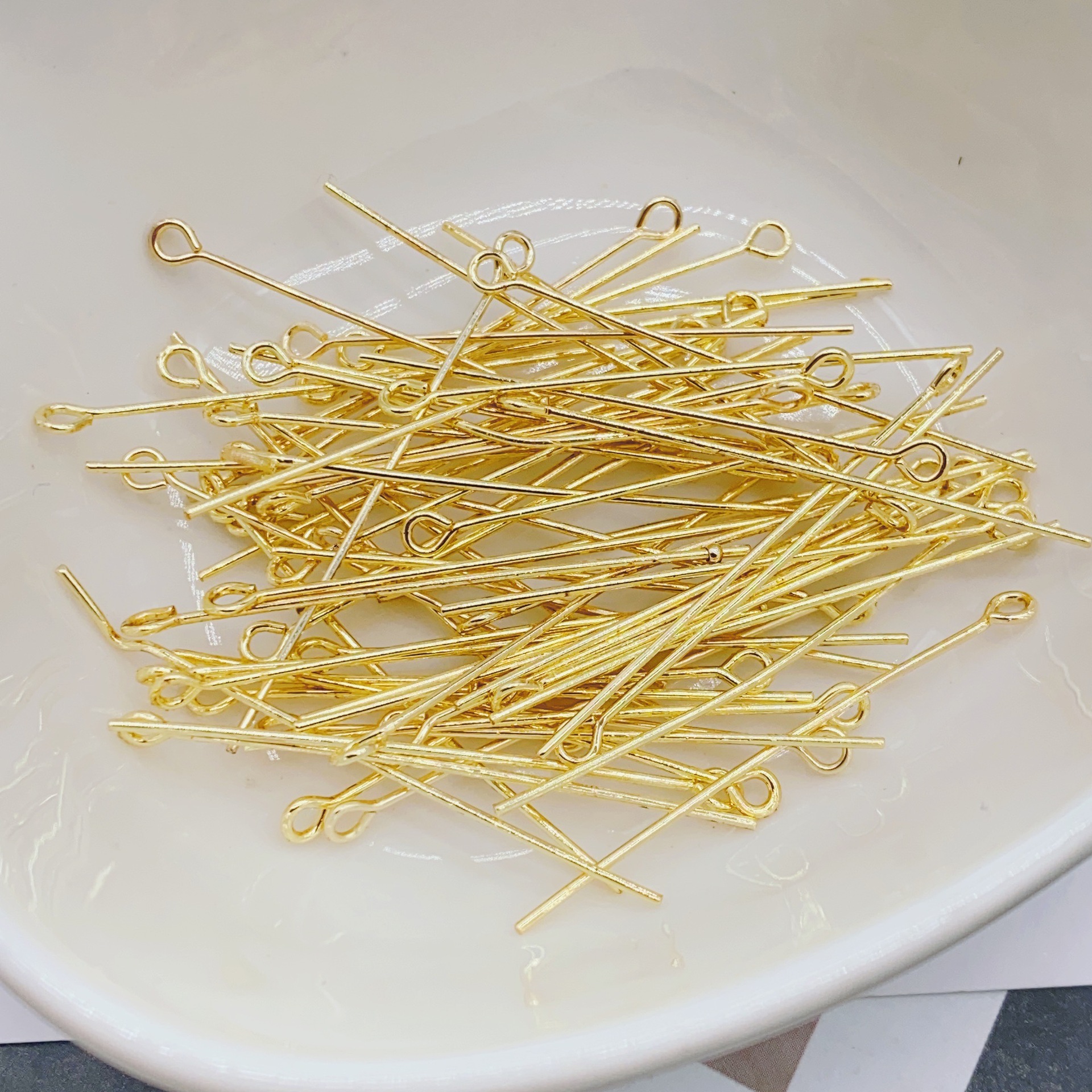 真金电镀DIY饰品针球头针T针九字针球针做耳饰耳环项链手串穿绳详情8