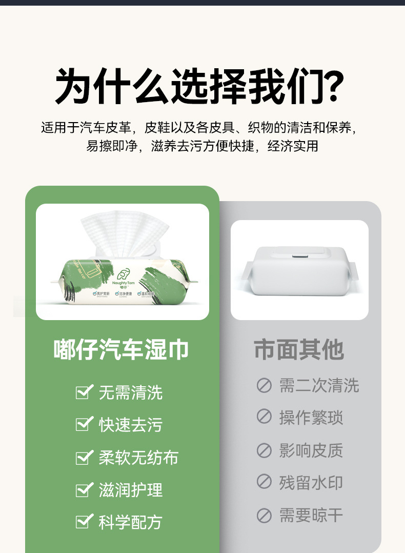 汽车内饰湿巾皮革护理湿巾真皮上光翻新修护去污护理用品车载清洁详情10
