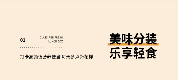 卡通PP塑料四分格饭盒上班族带饭可微波炉餐盒学生食堂打饭便当盒详情4