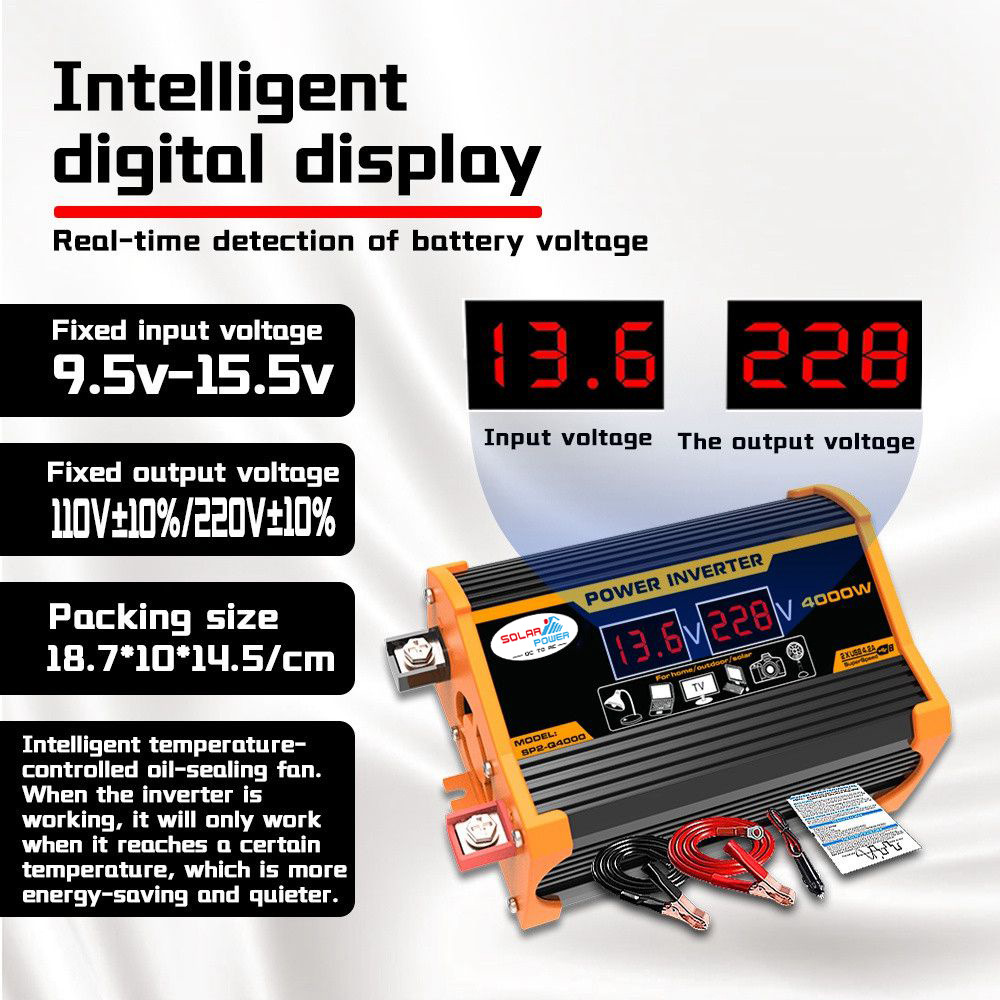 Cross-border e-commerce bestseller Legend II inverter 12V to 220V/110V300W labeled 4000W pic 18