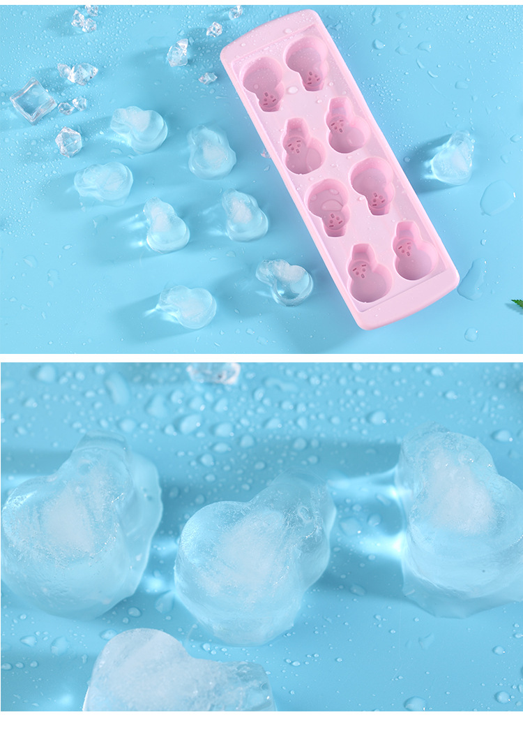 (New Style) Snowman ice cube mold, home ice-making soft rubber ice cube tray, ice-making box, frozen coffee and milk tea, internet-famous ice mold pic 11
