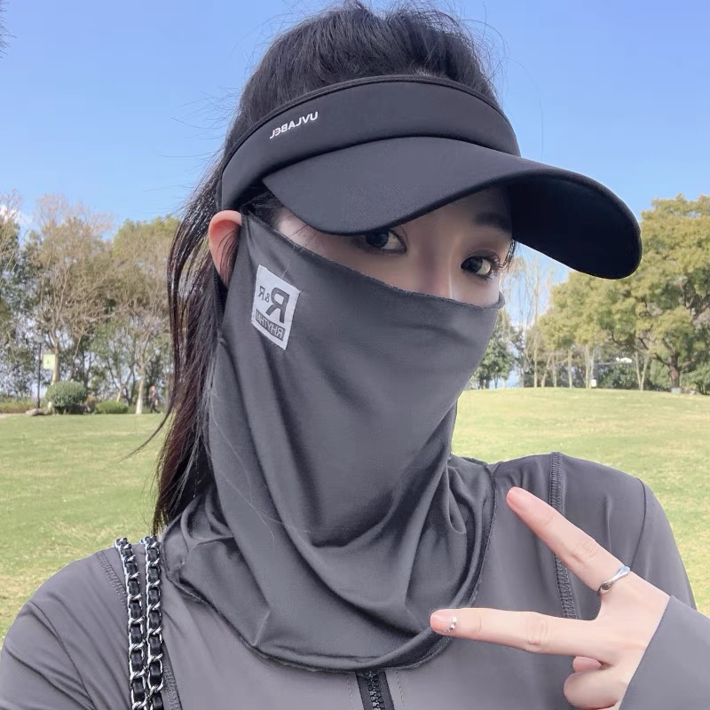Sun protection R-label face mask for men and women, full face UV protection, summer facial Gini neck shield, cycling mask veil pic 8