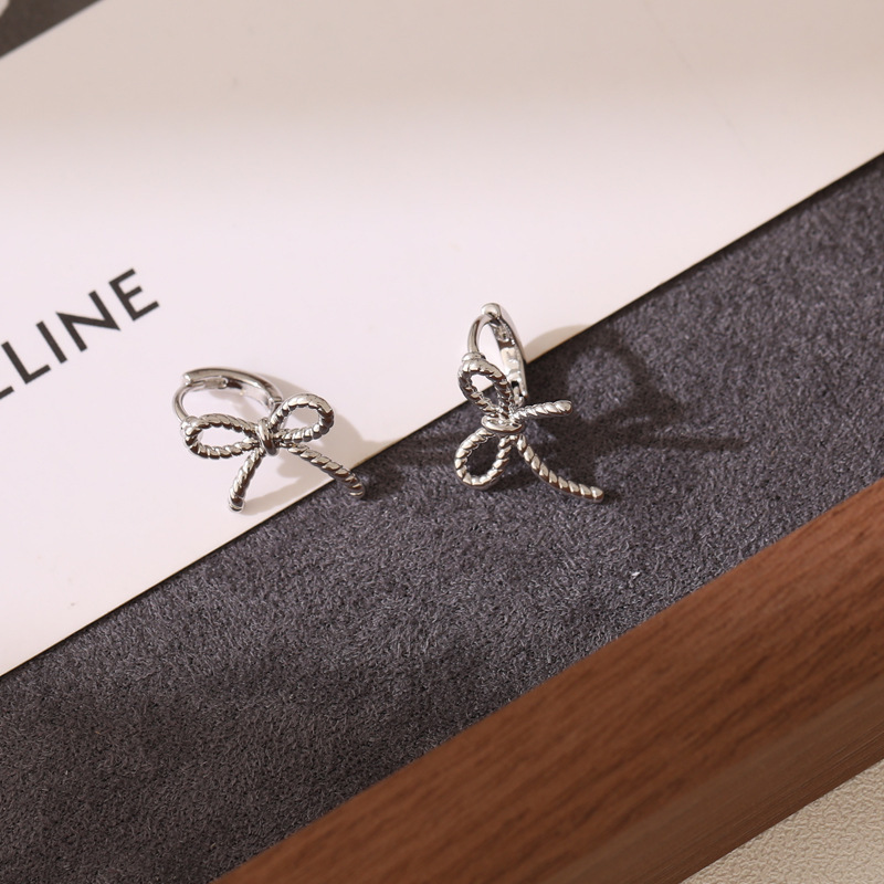Niche and simple bow earrings for women, a Korean style with an Instagram vibe, a best-selling design, small and trendy ear studs, and exquisite ear buckles pic 9