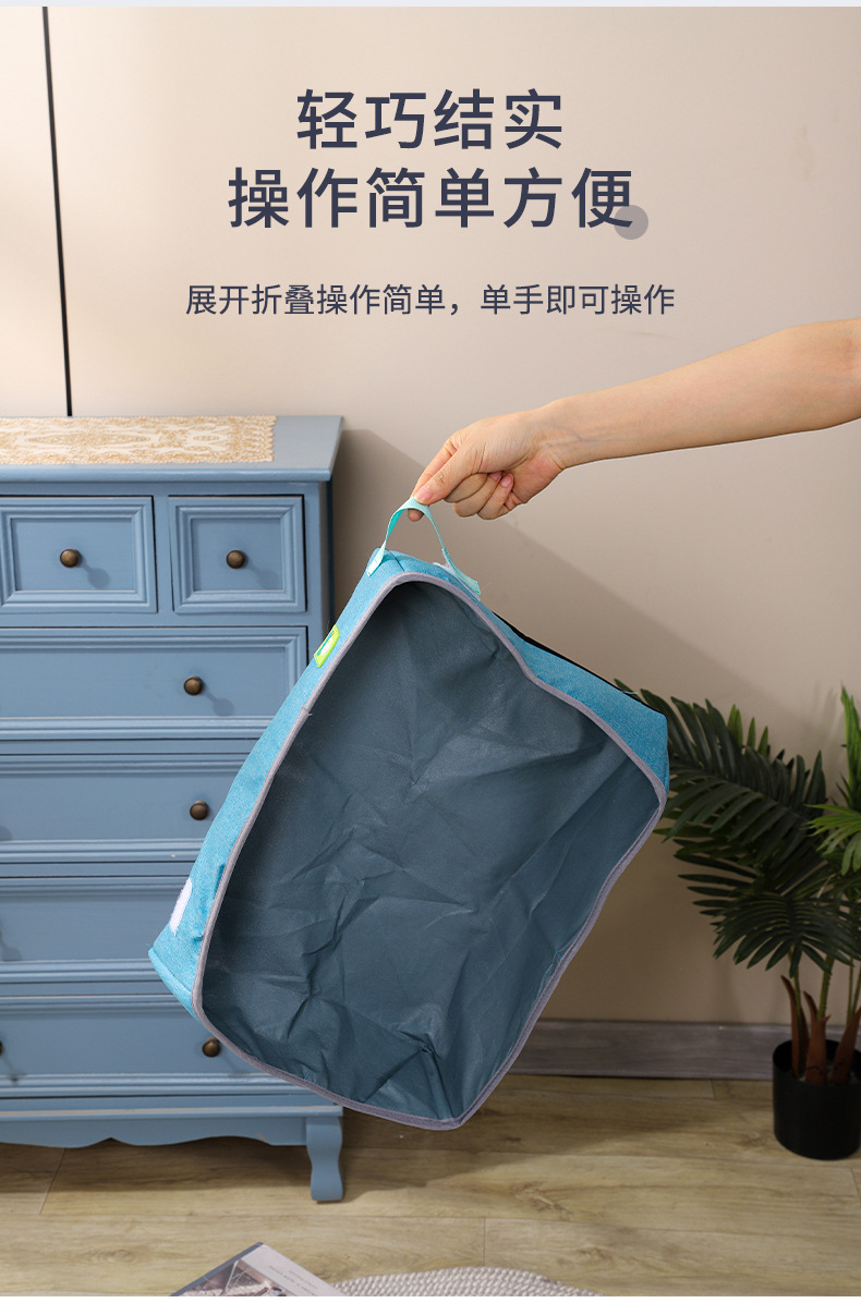 跨境半封闭猫砂盆 可折叠便携防水牛津布开放式猫厕所 超大猫砂盆详情8
