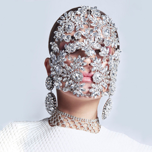 跨境爆款 独特化妆舞会面具个性节日派对表演水钻面具欧美女 mask详情9