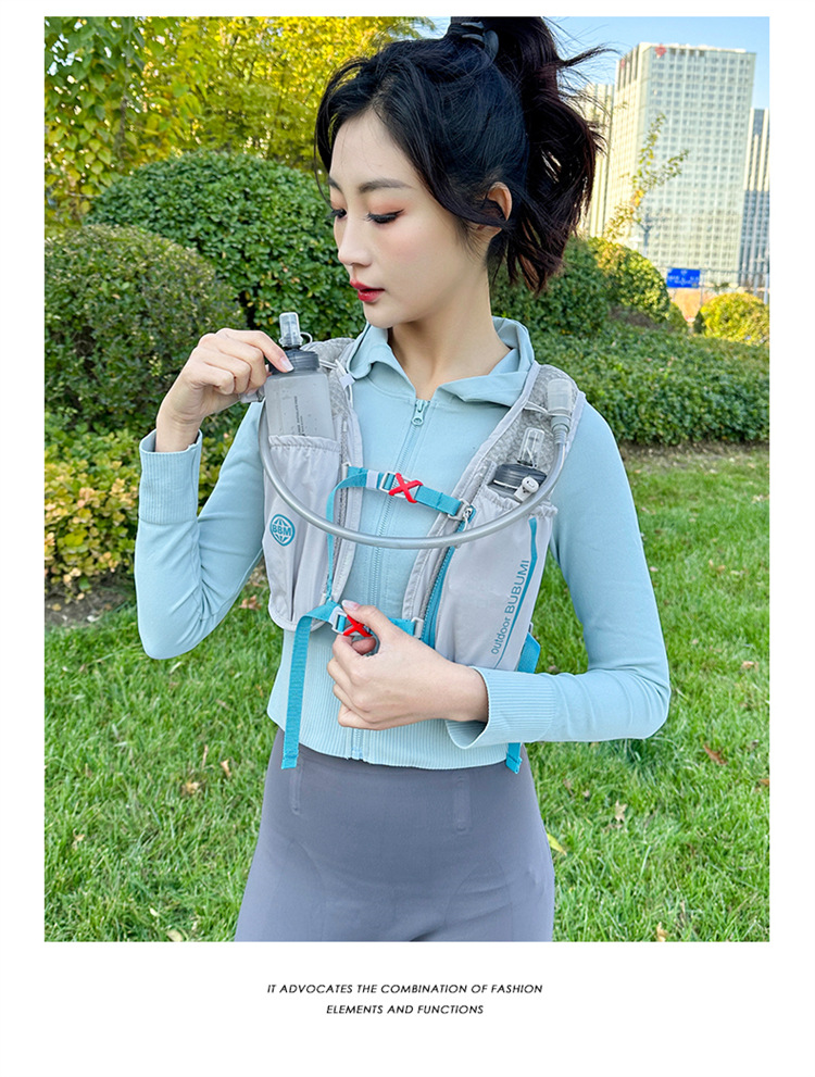 新款多功能尼龙跑步背包 安全反光运动背包水袋背包 骑行包详情23