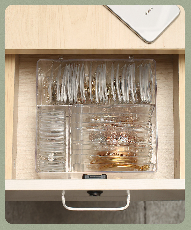 盒子抽屉项链耳饰耳环首饰盒饰品收纳盒戒指防氧化透明便携手耳钉详情18