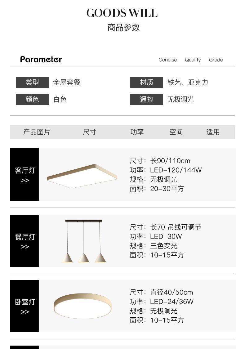 广东中山现代简约全屋套餐组合 客厅大气全光谱超薄吸顶灯 家用照明灯具 吸顶灯优选详情16