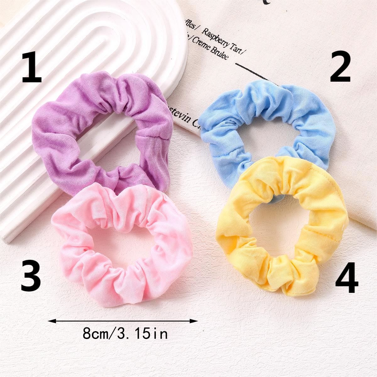 新款简约纯色涤纶布大肠圈发圈女士盘发丸子头手工布圈头饰品批发详情15