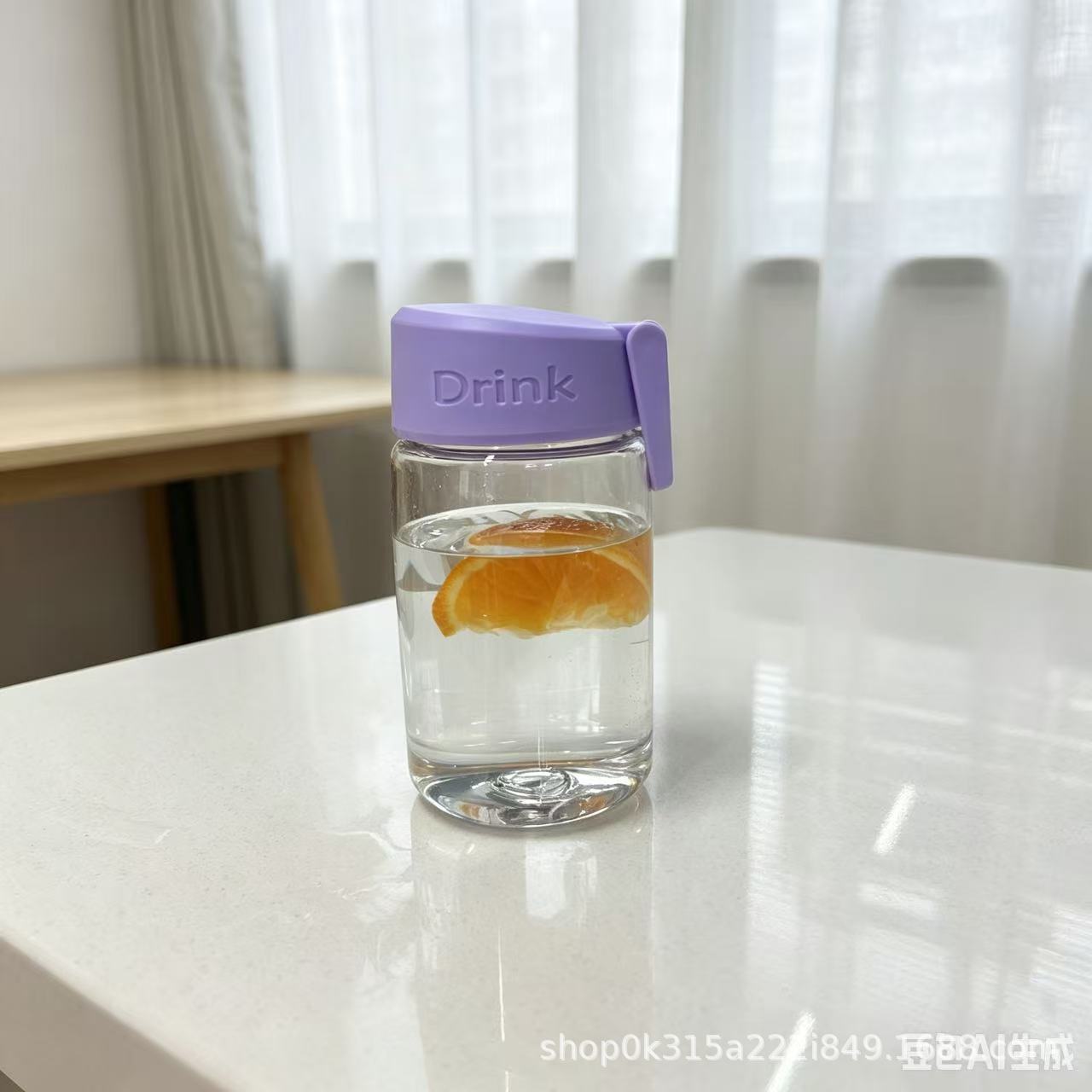 满杯元气畅饮小时光三款彩色盖磨砂玻璃水杯 pic 8
