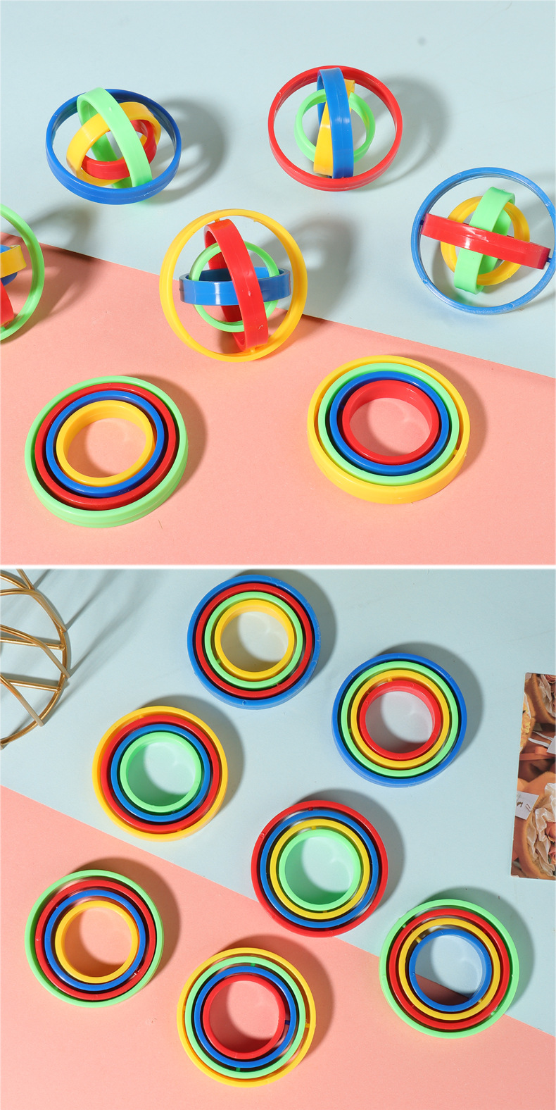 Cross-border creative radish ring inertial universal gyroscope rotating finger gyroscope magic intelligence toy manufacturer wholesale pic 9