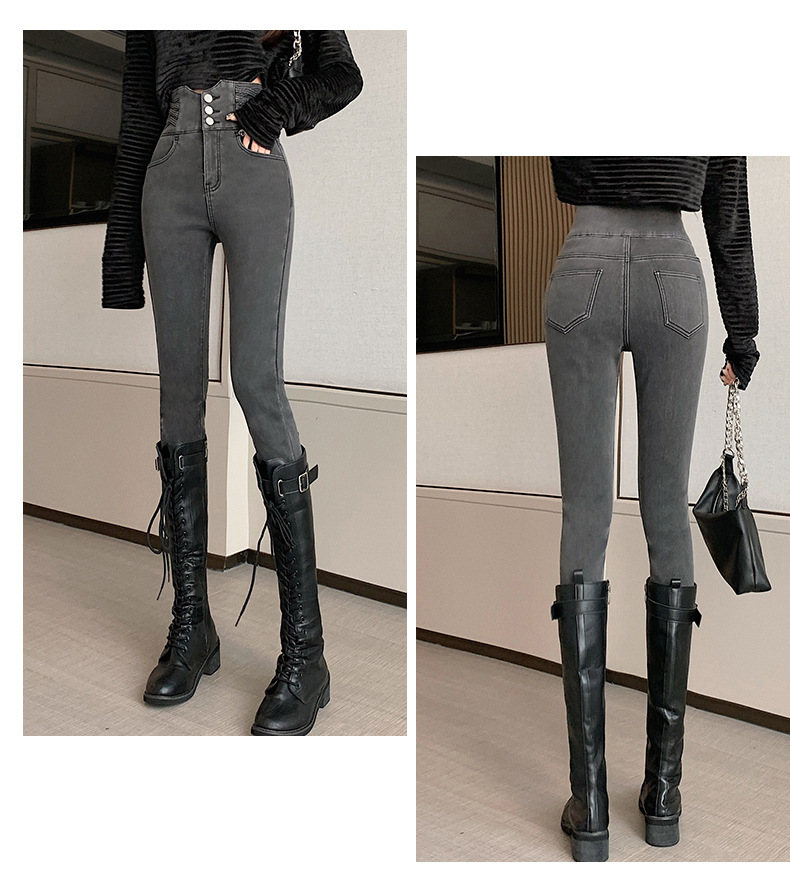 High-waisted jeans for women, new autumn and winter styles, skinny skinny pants, tight-fitting pencil pants, belt-cinching and hip-lifting long pants, trendy pic 21