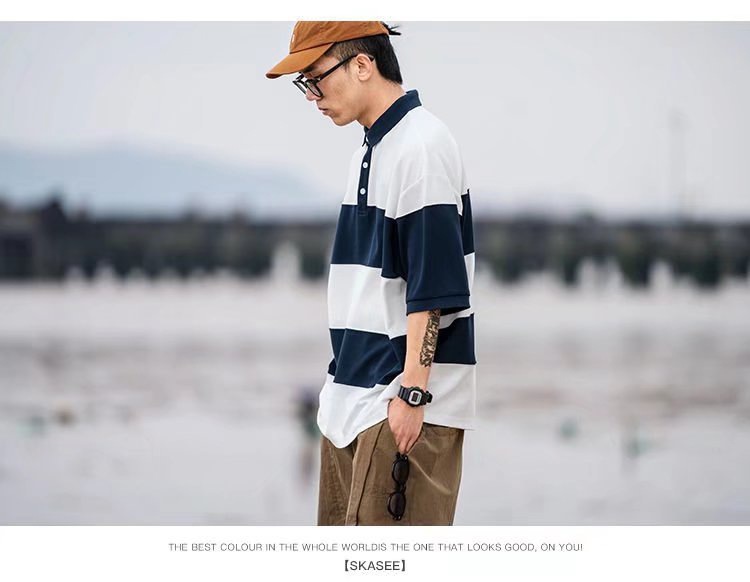 ins fashion brand loose casual short-sleeved polo shirt pic 15