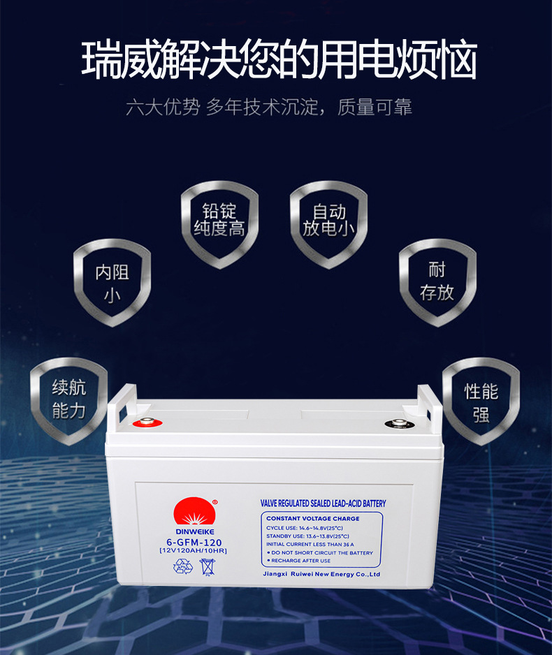 Solar Battery: Large-capacity 12v120ah lead-acid battery UPS storage battery pic 8