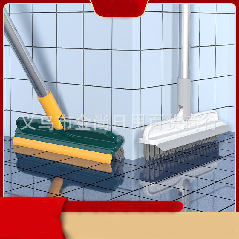 Long-handled floor brush for cleaning bathroom hard-bristled crevices, a floor brush wonder, a two-in-one bathroom floor brush pic 4