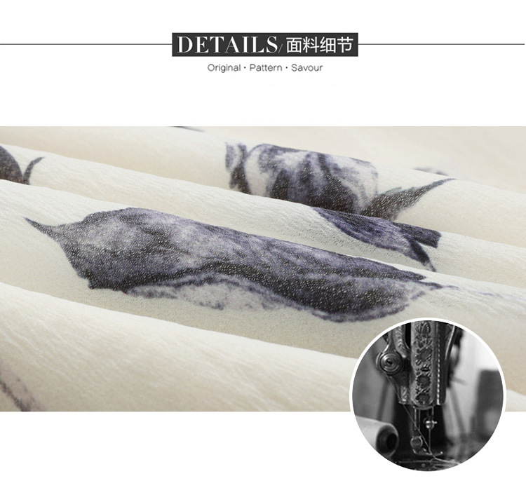 夏季短袖连衣裙女2025新款夏季爆款女装气质碎花裙雪纺中长款裙子详情12