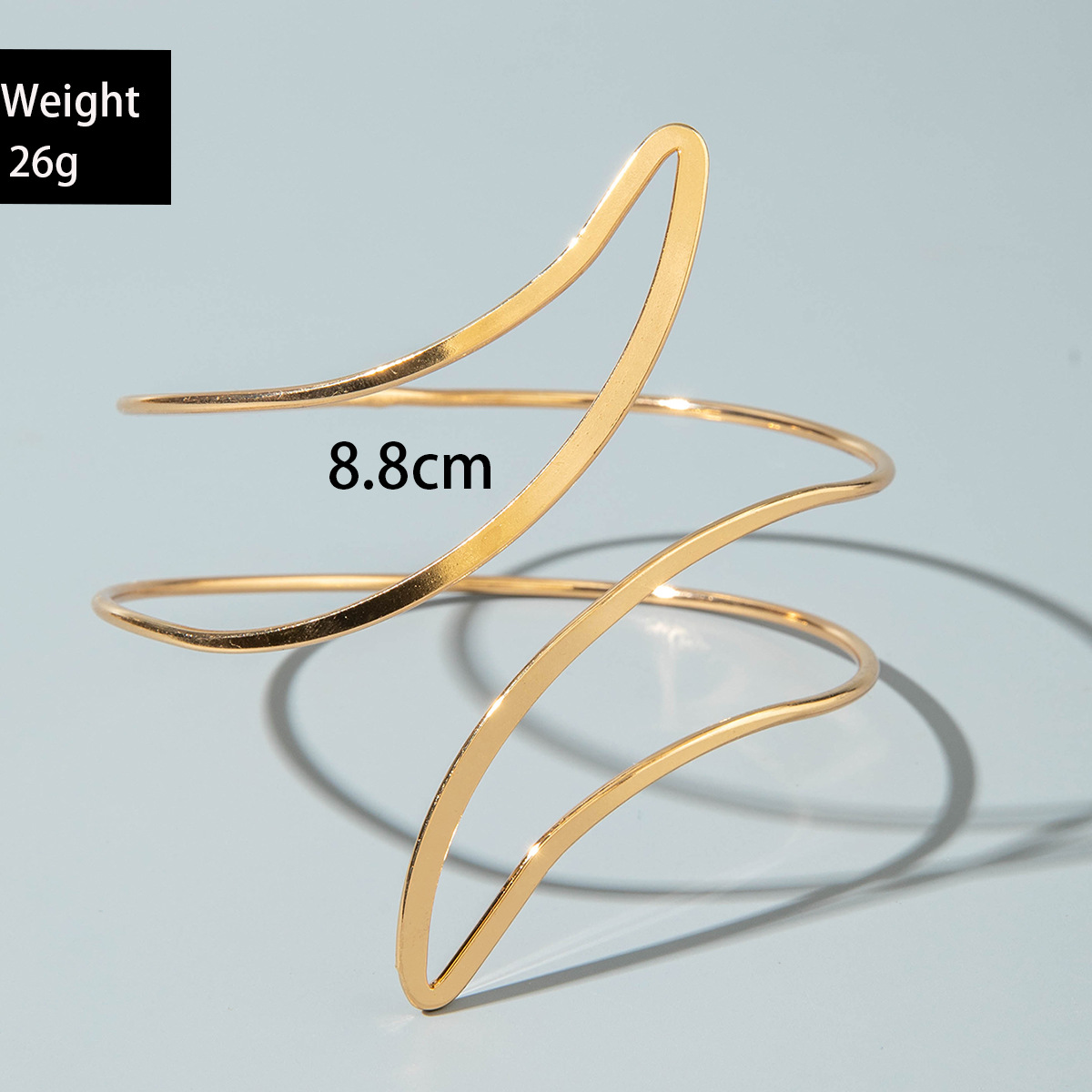 亚马逊跨境个性冷淡风海星手臂镯线条计感蝴蝶环形开口臂镯女详情115