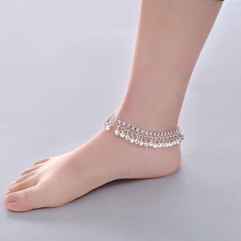 网红异域流苏项链小众饰品珠子水钻铃铛脚链足饰印度舞足链女脚饰详情7