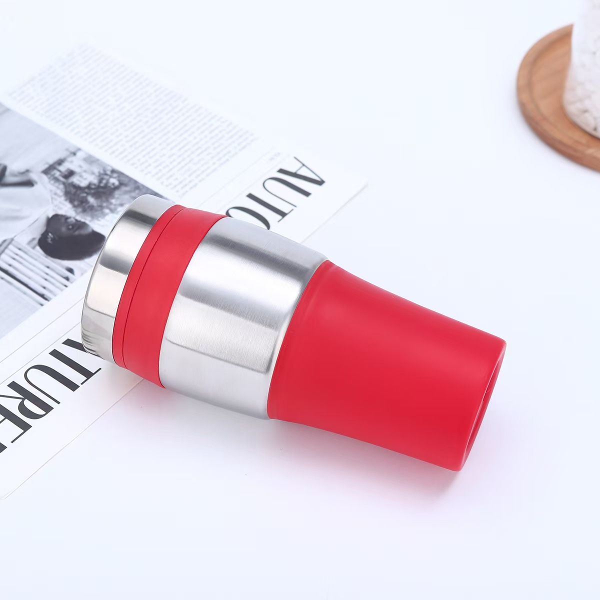 跨境促销内塑外钢车载汽车杯便携办公咖啡杯双层隔热随手水杯详情9