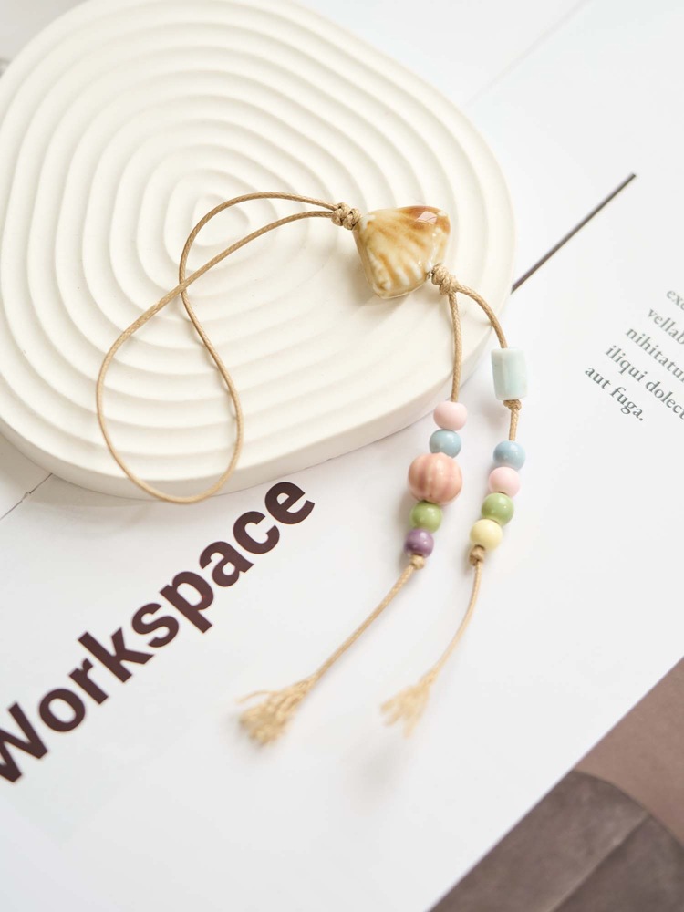 不掉色热销手机链挂件小物品陶瓷原创手机链串珠混款串珠手机链详情3