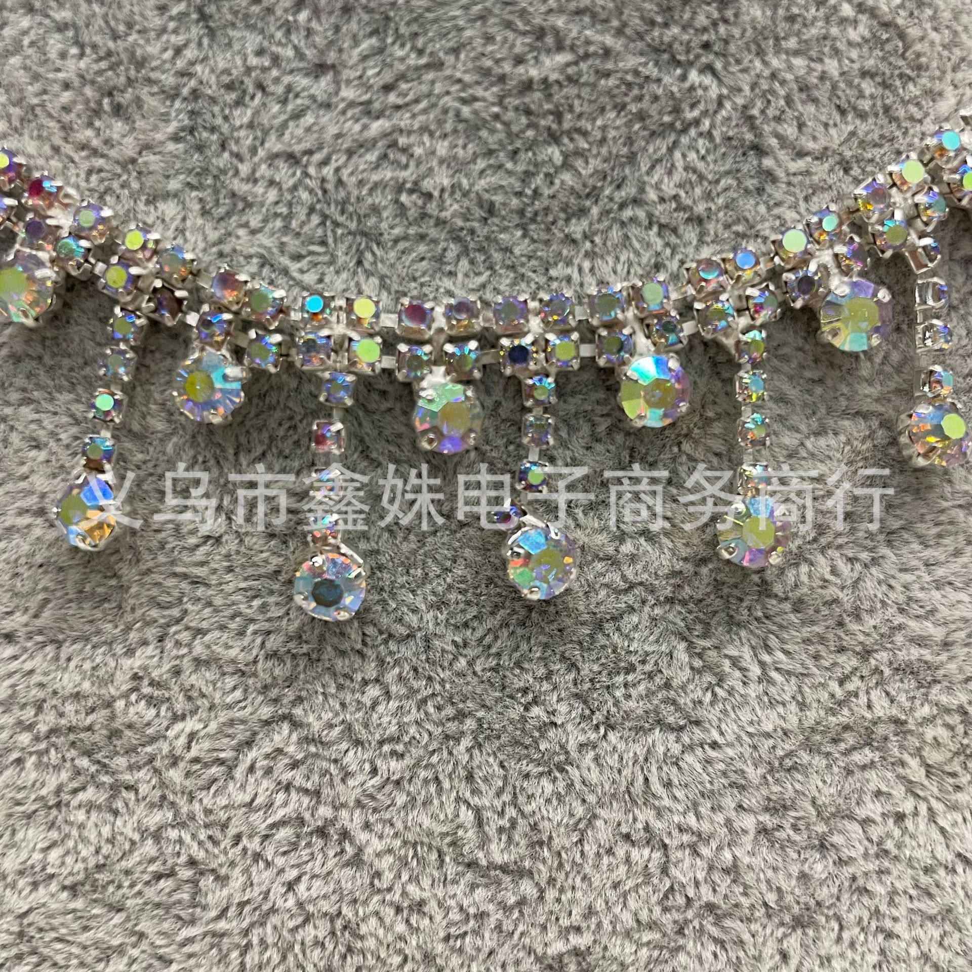 Cross-border best-selling double-row irregular water diamond tassel chains, glass bead diamond chains, clothing accessories, shoes and boots, decorative items and accessories pic 5