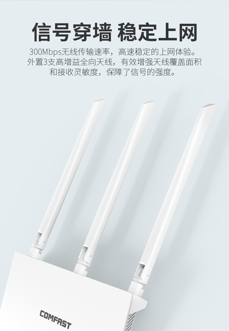 COMFAST CF-WR613N无线路由器 300兆高速穿墙家用WiFi信号增强稳定详情2