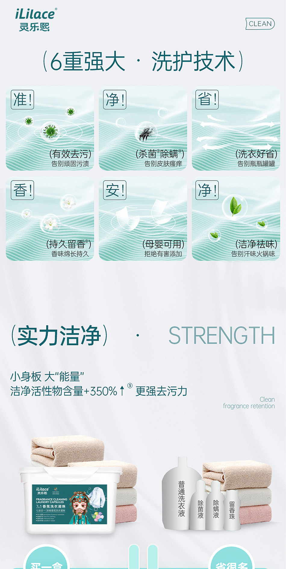 7腔洗衣凝珠持久留香除螨抗菌浓缩去污多效合一衣物清洁护理详情2