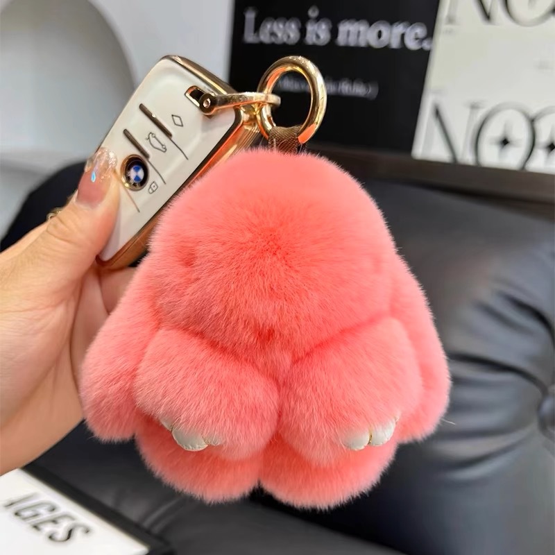 正版可爱獭兔毛公仔小兔子汽车钥匙扣挂件毛绒批货玩偶装死挂饰兔详情24