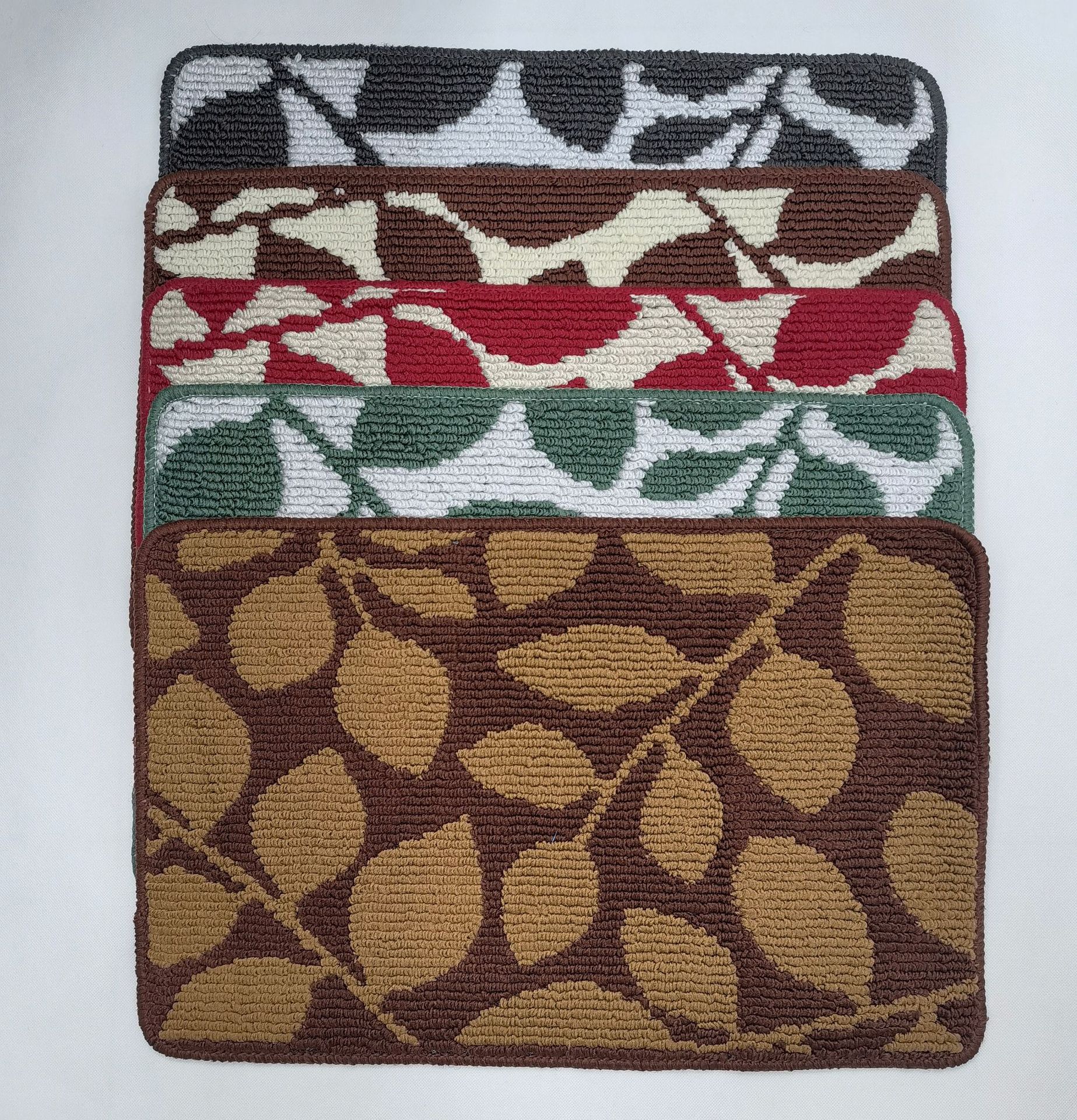 Two-color leaf loop velvet TPR base, anti-slip carpet, floor mat and door mat for indoor entrance, bathroom, living room, toilet and room pic 5