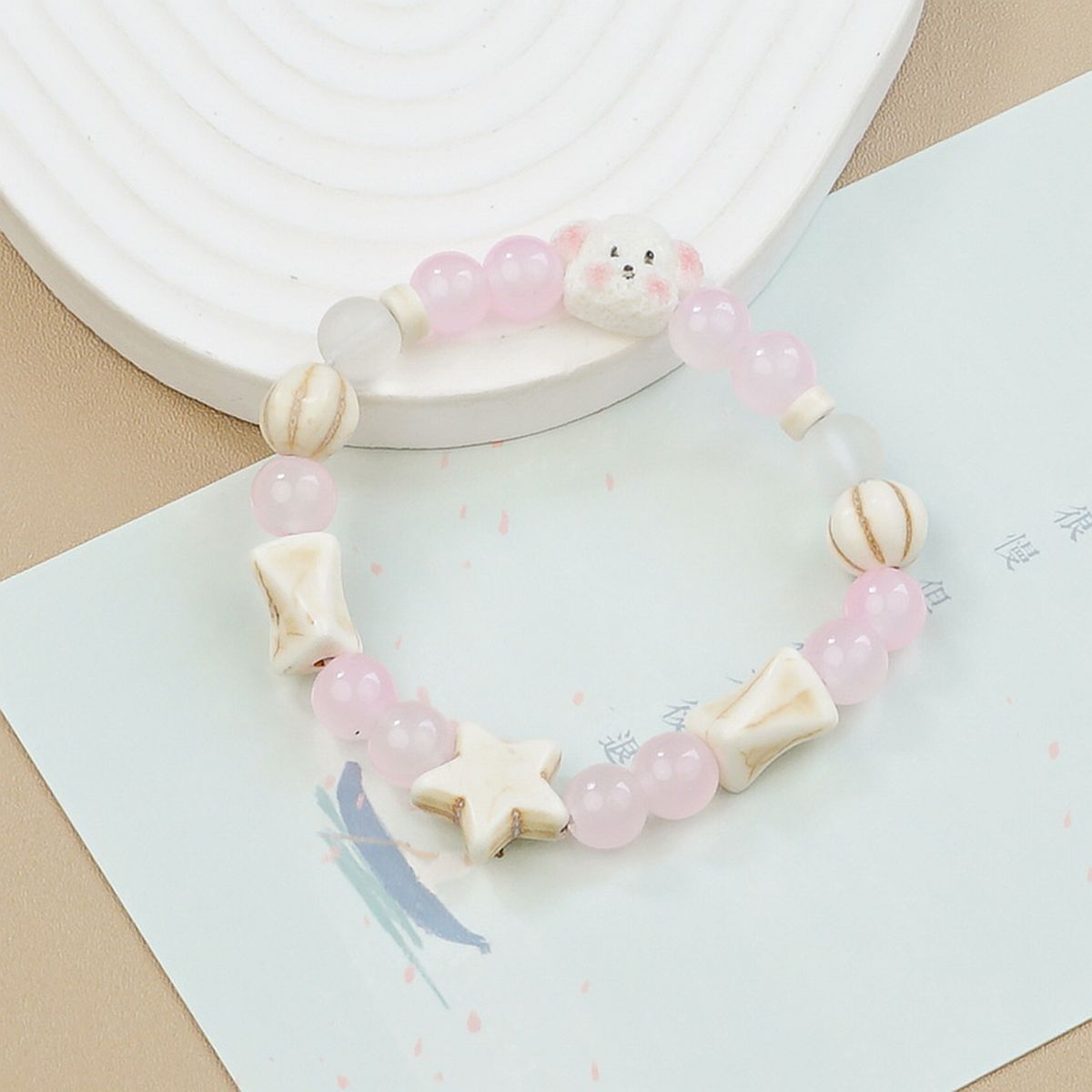 Jingdezhen ceramic bracelets, cartoon with texture, Teddy dog handcrafted ornaments, bracelets, student gifts, and street vending accessories pic 10
