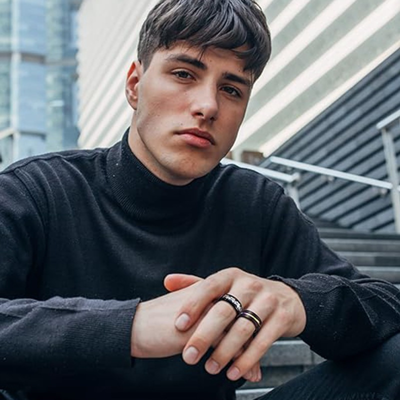 亚马逊钛钢男女时尚16件套装戒指解压缓解焦虑不锈钢套装饰品详情7