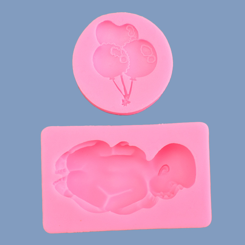 Baby balloon, little foot fondant cake, silicone mold, diy baking cake, decorated chocolate mold pic 4