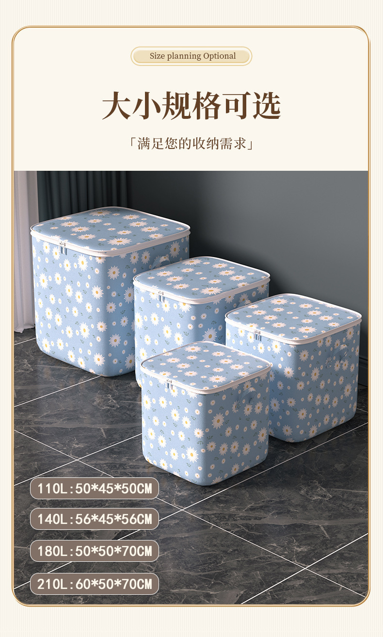 Home bedroom wardrobe, organizing box, clothes, quilts, large-capacity foldable storage bag, storage box, batch pic 4