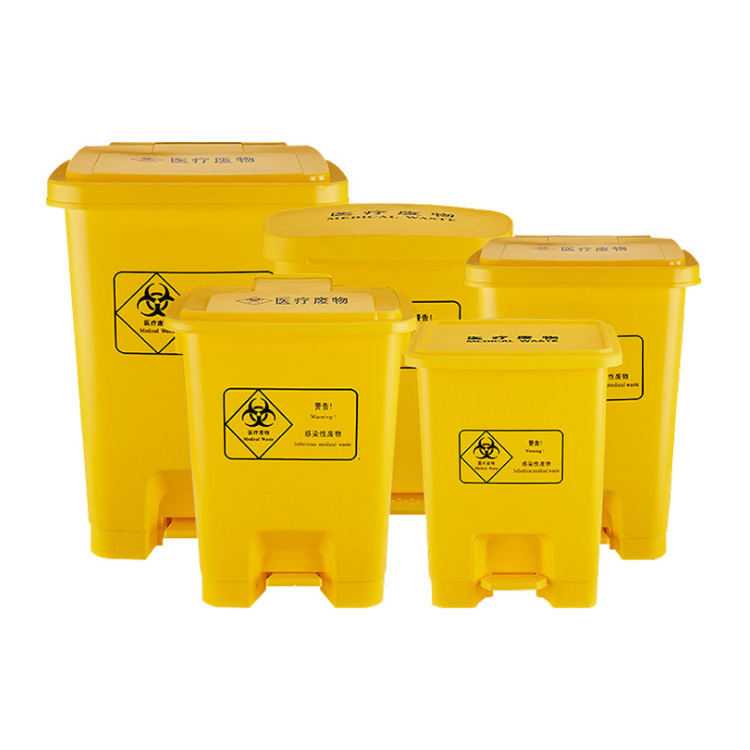 外贸专供医疗利器盒医用废物垃圾桶带盖收纳圆形方形大容量垃圾桶详情11