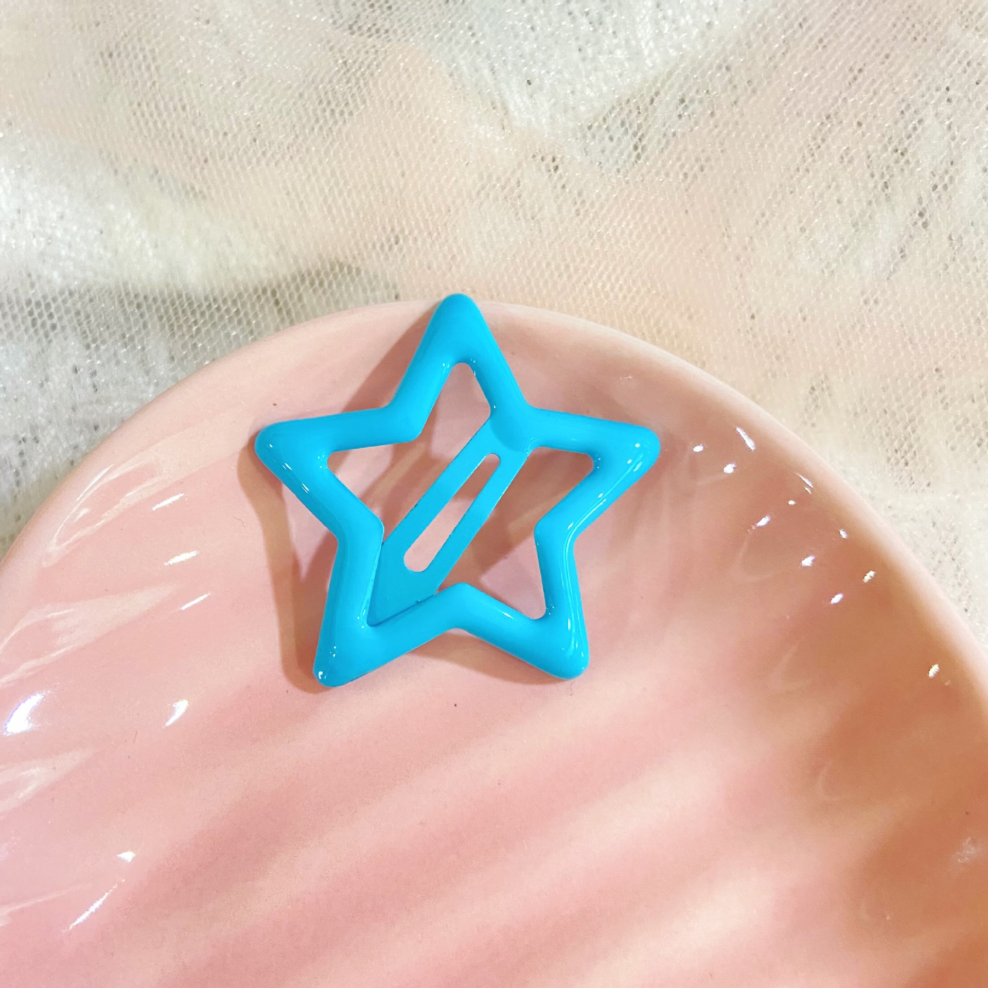 新款多巴胺五角星滴油发夹女侧边刘海夹子发卡碎发bb夹小卡子头饰详情4