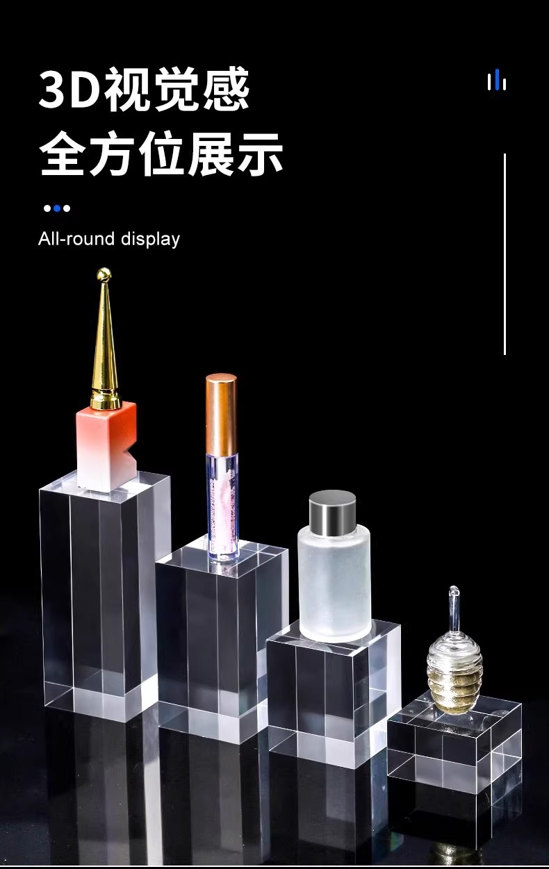 亚克力方块正方体底座水晶模型展示台增高底托首饰透明陈列架定制详情7