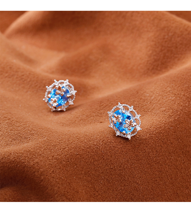 Hyacinth luz extravagancia brillo zirconita azul paloma huevo earras moda mujer temperamento versátil earpieces 2025 tik yin boom style pendientes pic 6