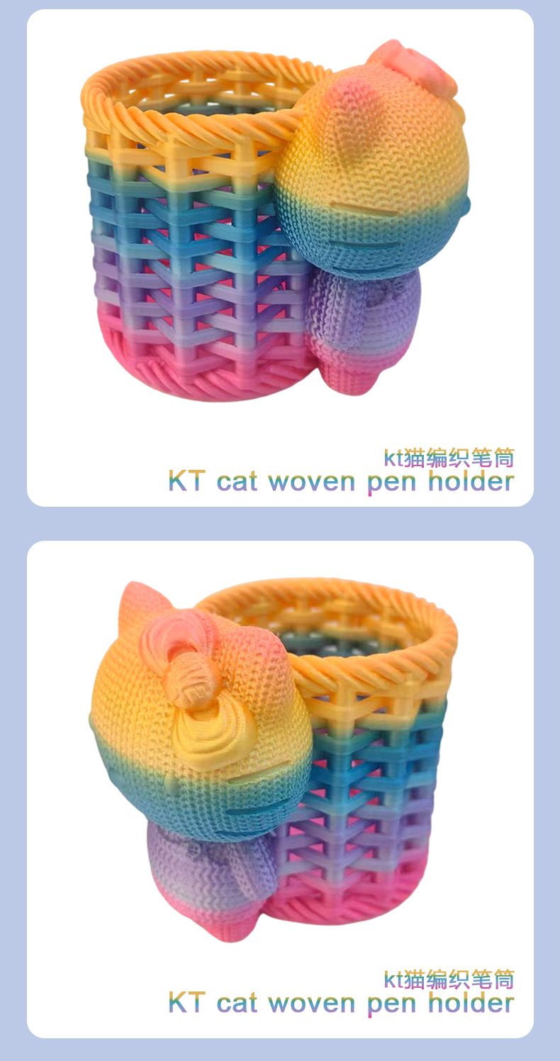 源头工厂3D打印凯蒂猫kt猫笔筒摆件创意造型文具收纳批发详情6