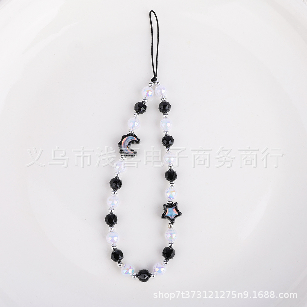 时尚重工猫眼石光学镀星星月亮高级感水晶手机链条挂饰相机挂绳女详情3