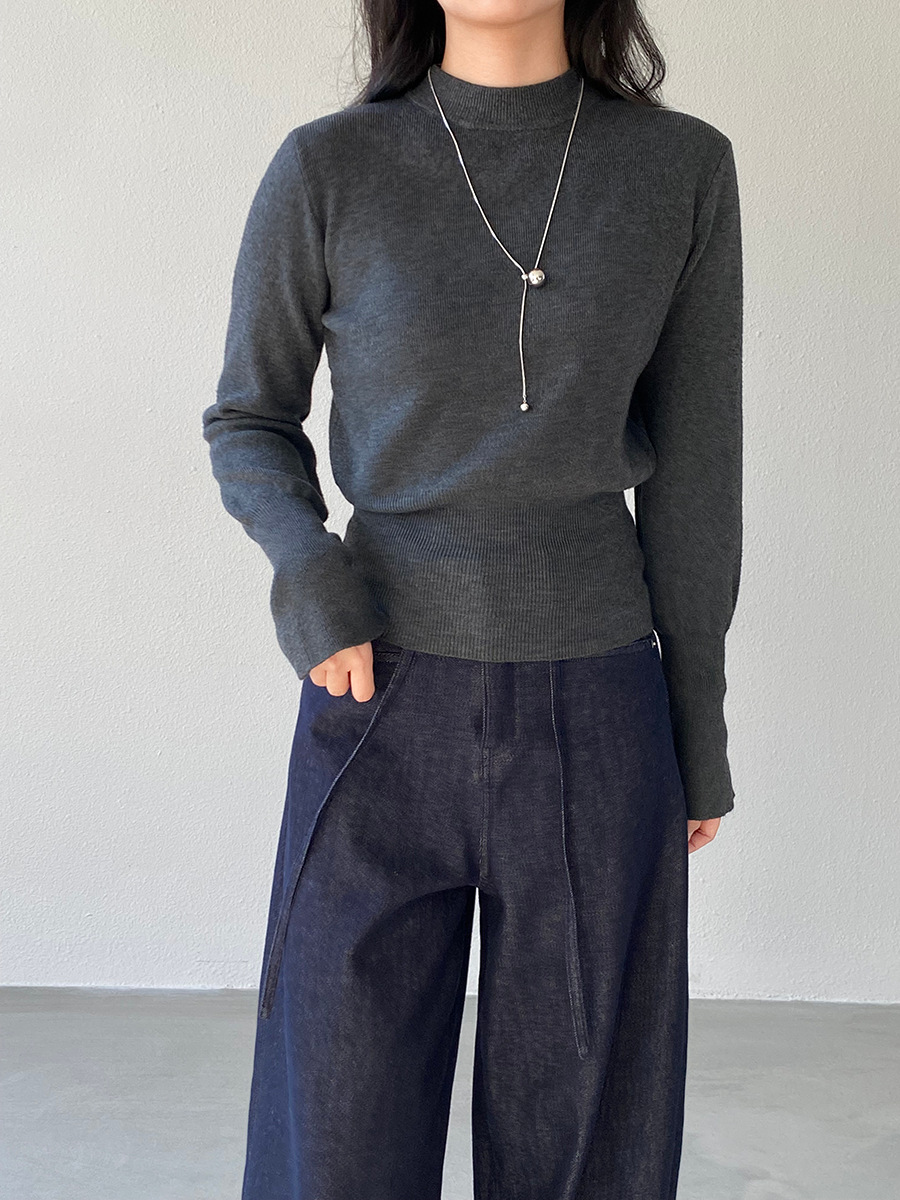 Jiangzuo [Winter Daylight] Korean-style semi-high neck flared sleeve knitted sweater for women to slim their waisted waist in winter 3012 pic 29