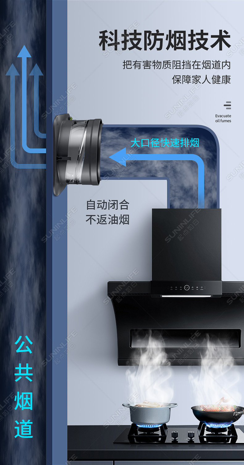 厂家厨房油烟机烟道多口径止逆阀通风配件排烟快不返味厨房止回阀详情5