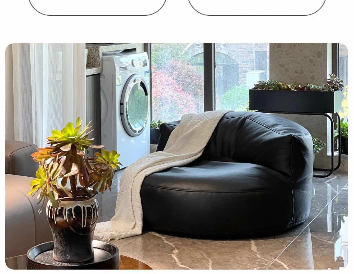 Half-moon lazy sofa, single lazy chair, small-sized rental house sofa, can be used for lying or sleeping, balcony bean bag small sofa pic 3