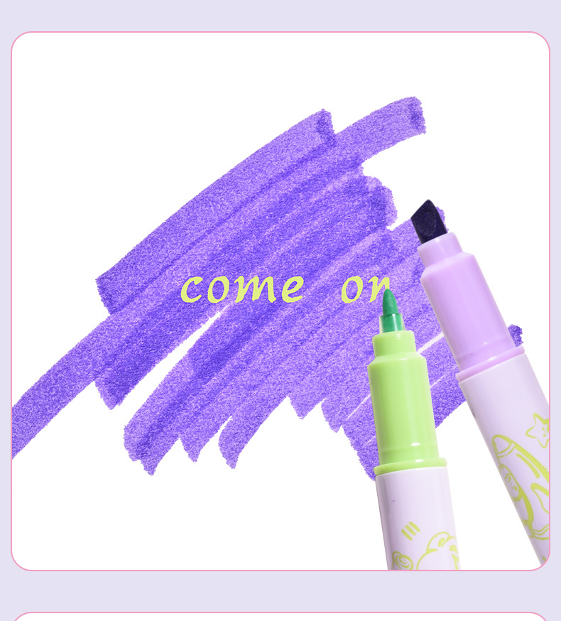 Tianfeng 239A multi-color double-headed highlighter pen, key point marking pen, note-taking and journal-making pen, multi-color highlighter pen pic 15
