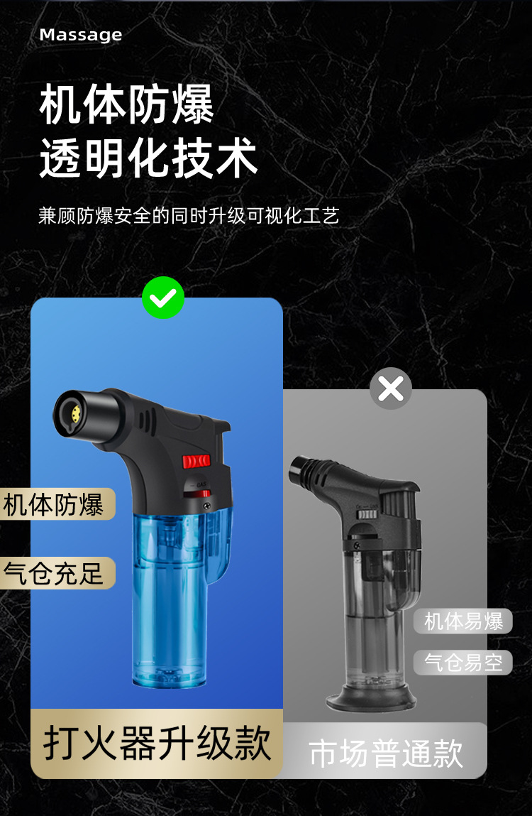 创意防风艾灸打火机点雪茄艾条户外烧烤烘焙喷枪充气防风点火器详情13