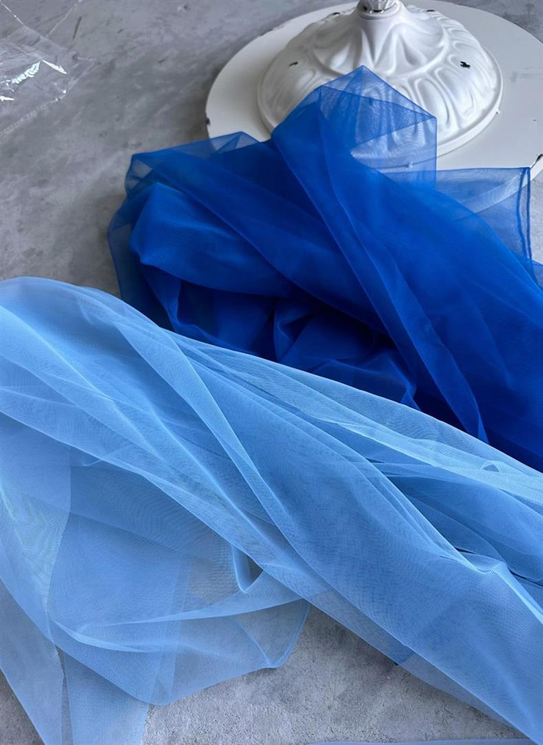 纯色软网纱蓝色主题幼儿园田园风场景婚礼ins风纱网布料详情17